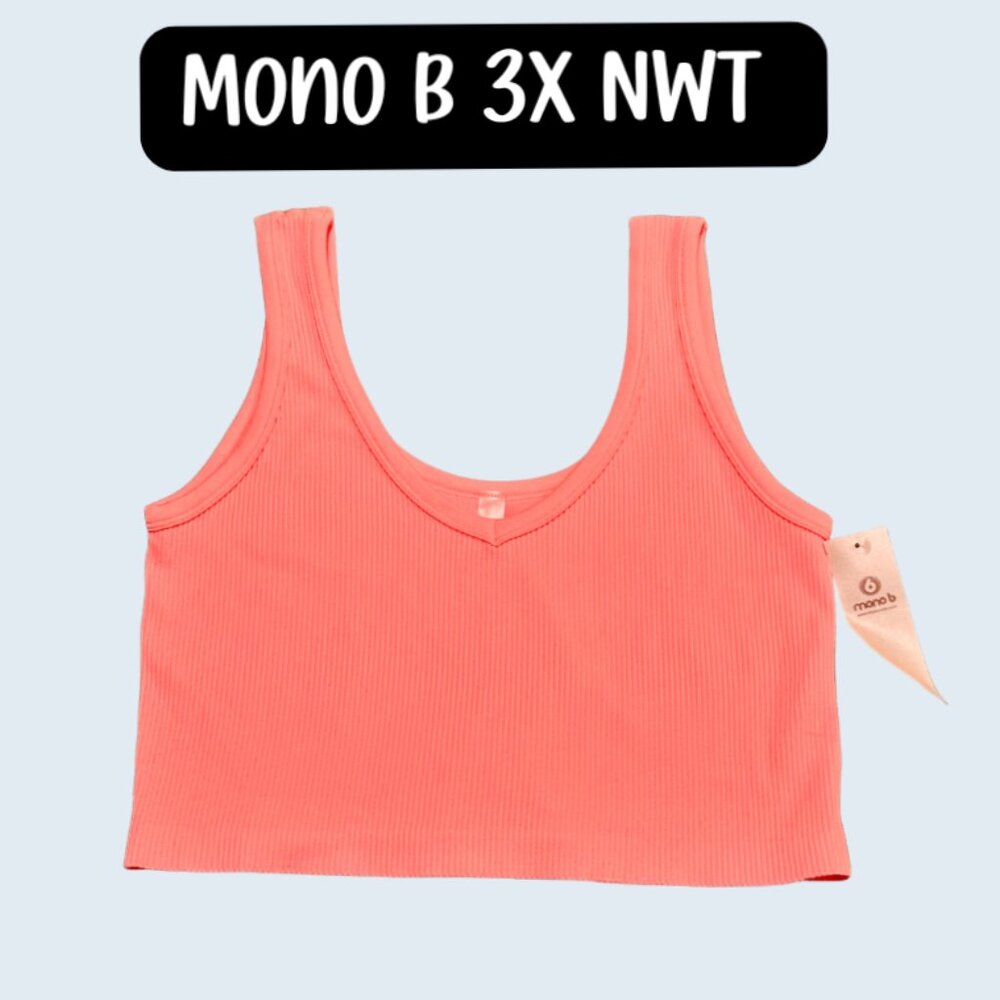 Mono B Cami Cropped Ribbed top plus Size 3X NWT
